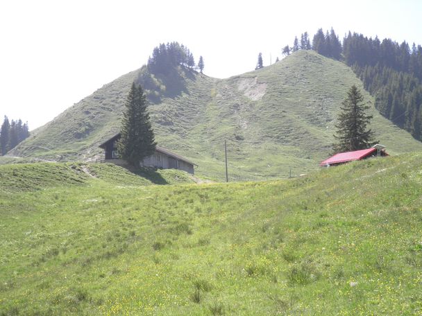 Der Alpspitz-Gipfel vom Sportheim Böck aus gesehen