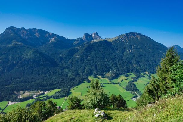 Blick von der Burgruine Falkenstein auf den Breitenberg