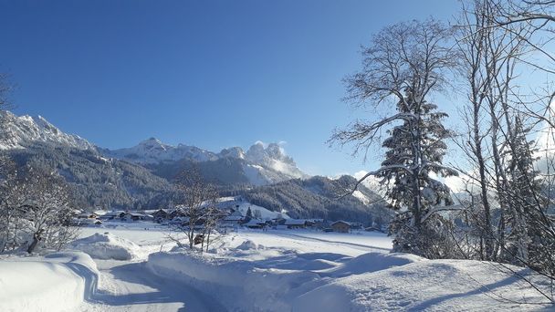 Kurz vor Grän mit Blick auf Gimpel und Rote Flüh