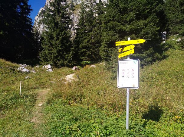 Beschilderung um den Pilgerschrofen Richtung Hohenschwangau