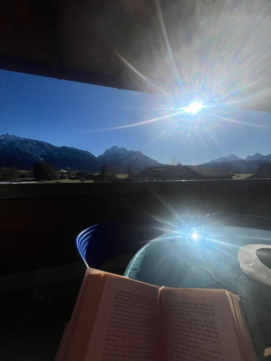 Ausblick im Januar vom Südbalkon