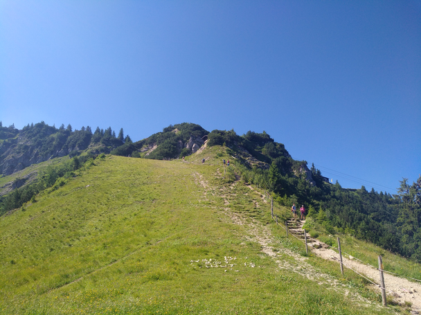 Stufen kurz vor der Bergstation der Tegelbergbahn