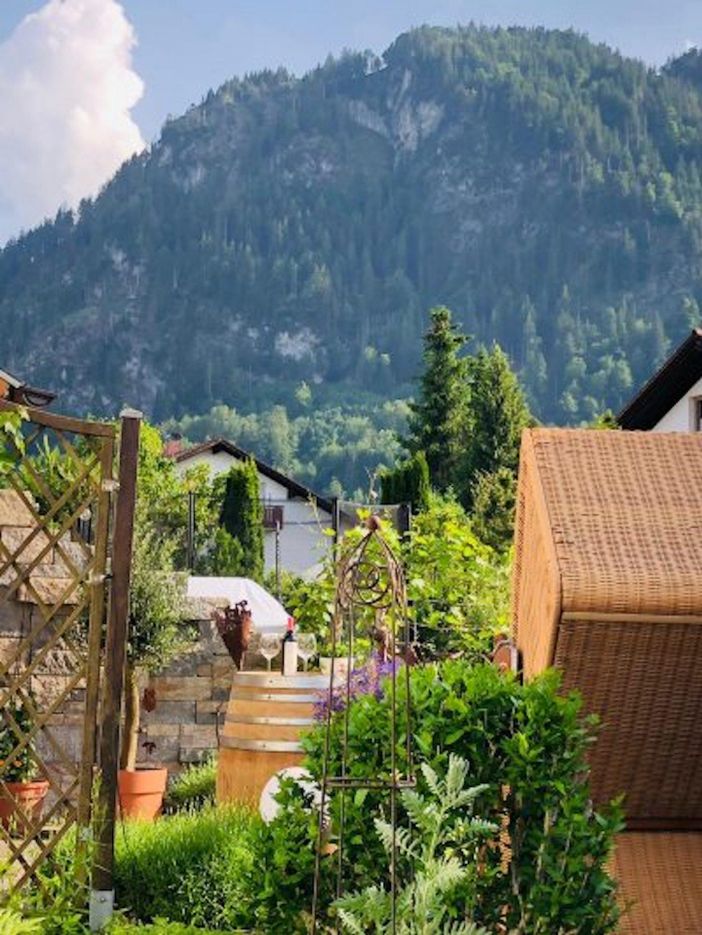 Blick auf den Kienberg vom Garten