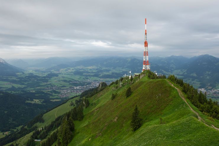 Blick vom Grünten-Gipfel Richtung Hörnerdörfer