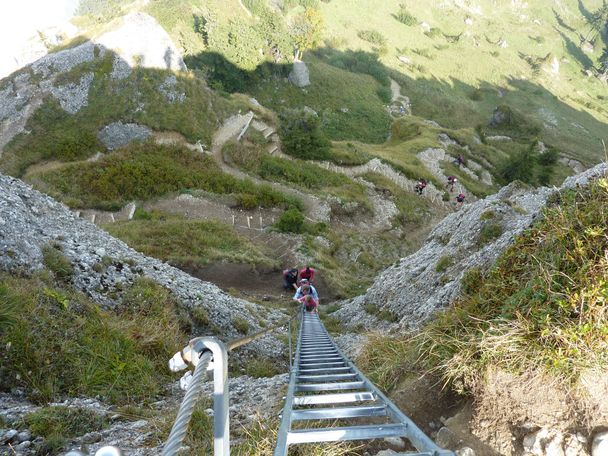 Die 17 m lange Eisenleiter auf den Steineberg