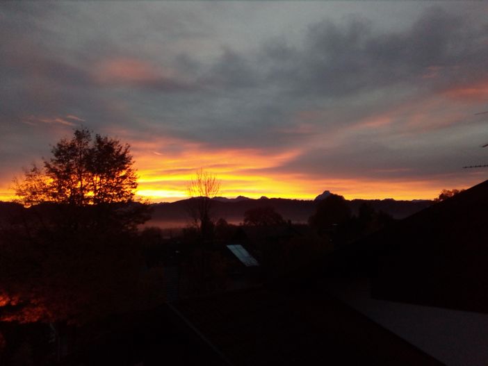 Morgenrot Aussicht Balkon