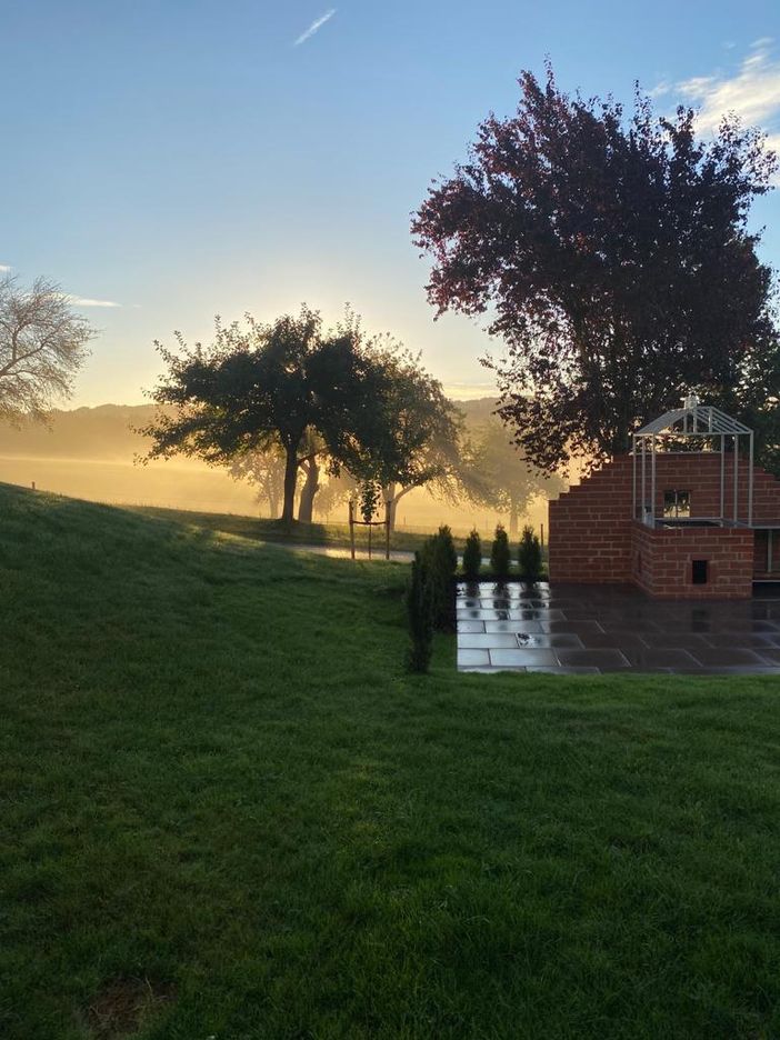 Aussicht morgens bei Sonnenaufgang