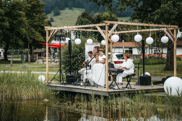 Picknick in Weiss mit Musikalischer Begleitung