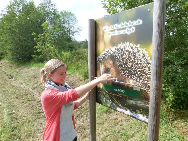 Frage und Antwort beim Wildlehrpfad