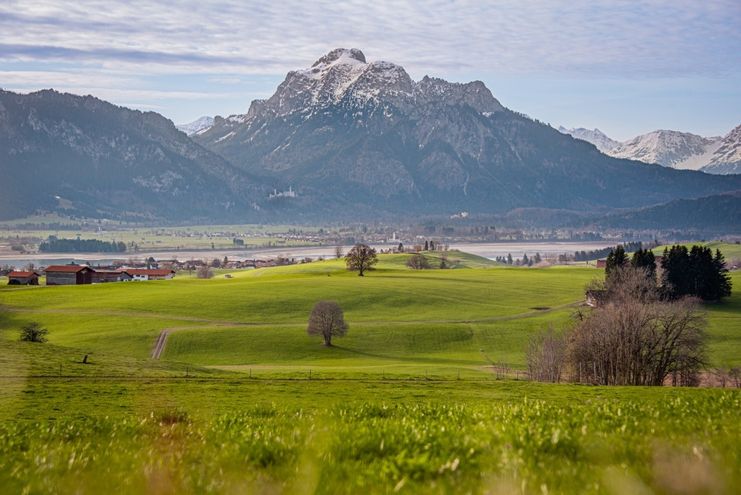 Blick von Ussenburg Richtung Forggensee und Säuling