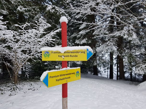 Beschilderung Premim-Winterwanderweg Kapfwaldrunde