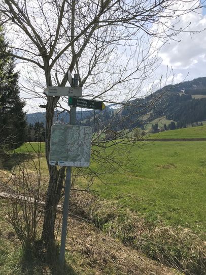 Wegweiser Richtung Bolsterlang, Hörnerbahn