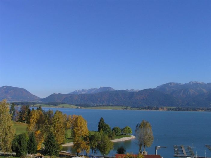 Blick vom Balkon im Herbst