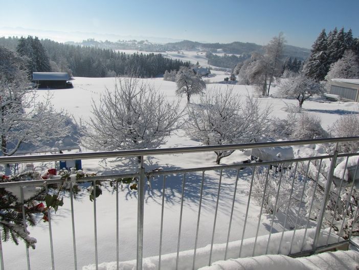 Blick vom Balkon im Winter