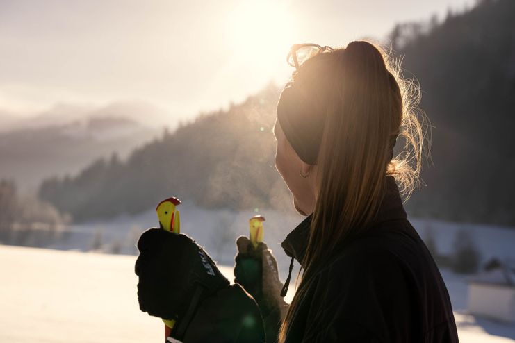 Langlaufen in der Wintersonne