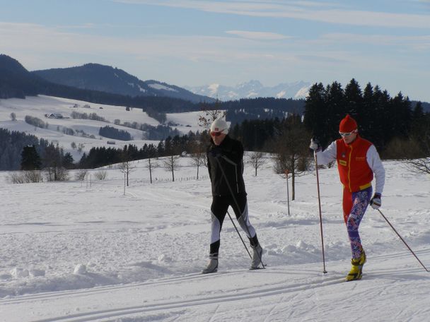 Langlauf vor der Bergkulisse in der Golfplatzrunde (5)