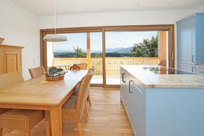 Kochen Essen mit Bergblick