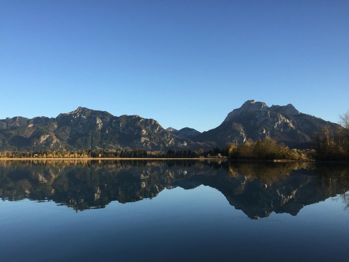 Tegelberg, Säuling, Neuschwanstein vom Musical aus