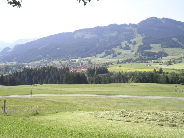 Blick von der Schnakenhöhe nach Nesselwang im Allgäu