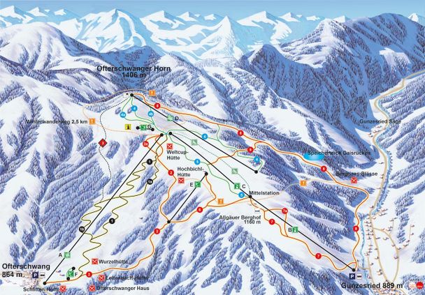 Skigebiet Ofterschwang-Gunzesried - Pistenplan