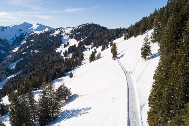 Winterwanderweg zum Berghaus Schwaben in Bolsterlang