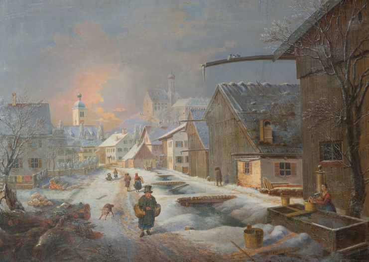 Markt Oberdorf im Winter 1851 - Stadtmuseum Marktoberdorf © Stadtmuseum Marktoberdorf Stefan Schmid