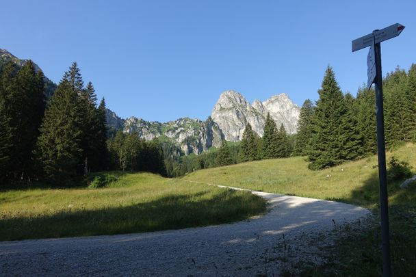 Wanderweg mit Blick auf den Aggenstein