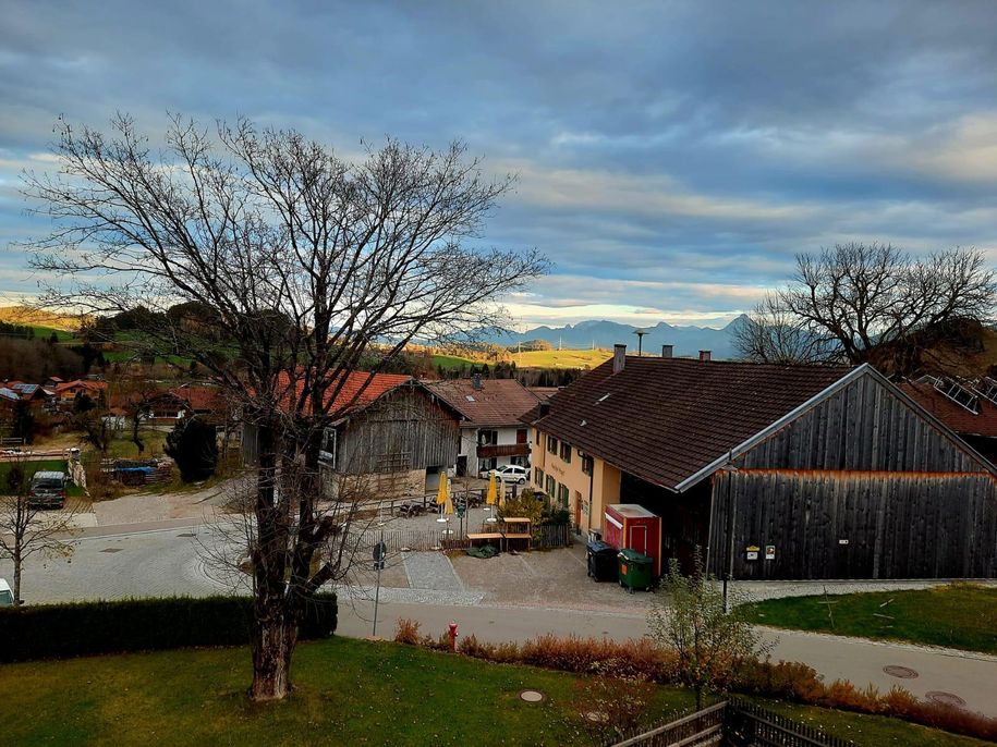 Blick vom Balkon im Herbst