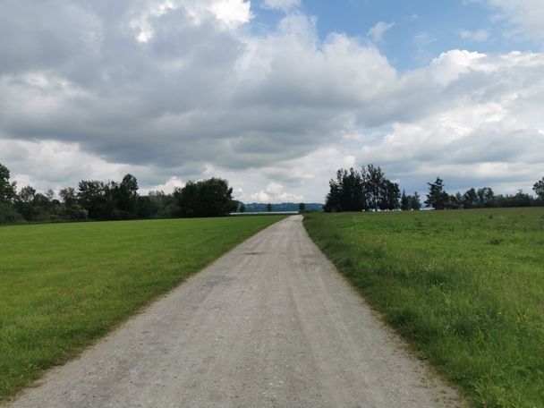 Schotterweg in Richtung Forggensee