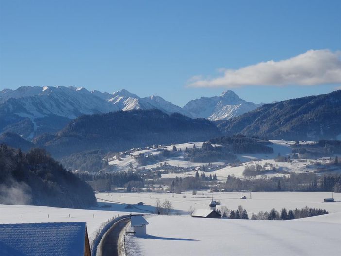 Ausblick Balkon Winter