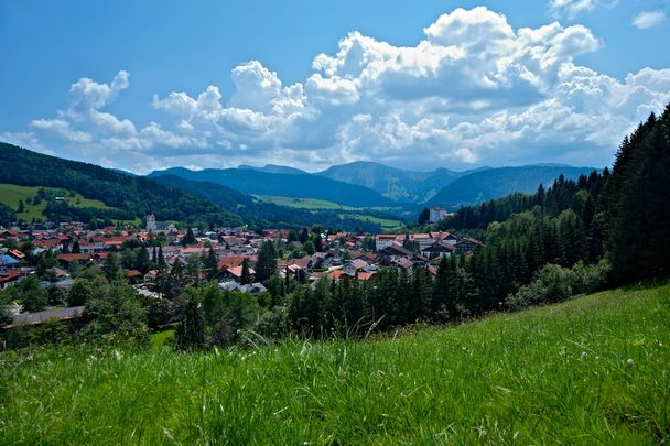 Blick auf Oberstaufen mit Hochgrat