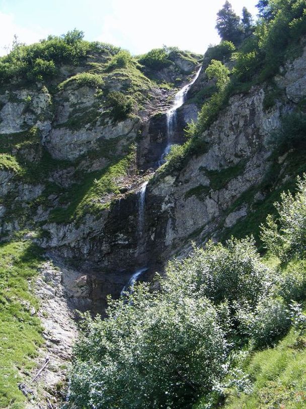Auf dem Abstieg zwischen Landsberger Hütte und Oberer Traualpe