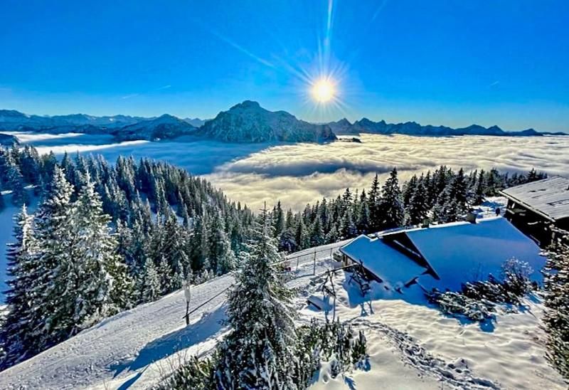 Winterbild Schwangau auf dem Tegelberhaus