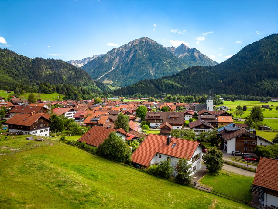 Alpenraum Draufsicht mit Blick nach Süden