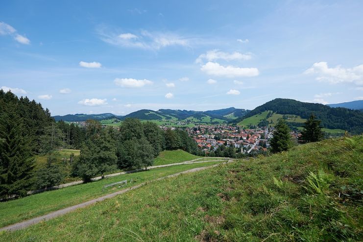 Blick auf Oberstaufen vom Kapf.