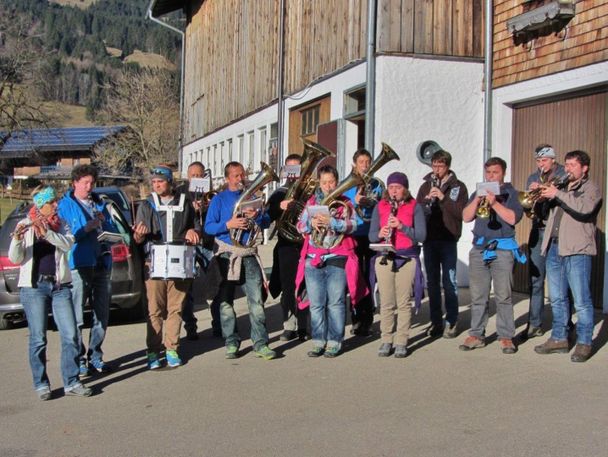 Die Musiker beim Silvesterblasen