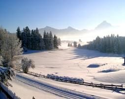 Blick vom Balkon im Winter