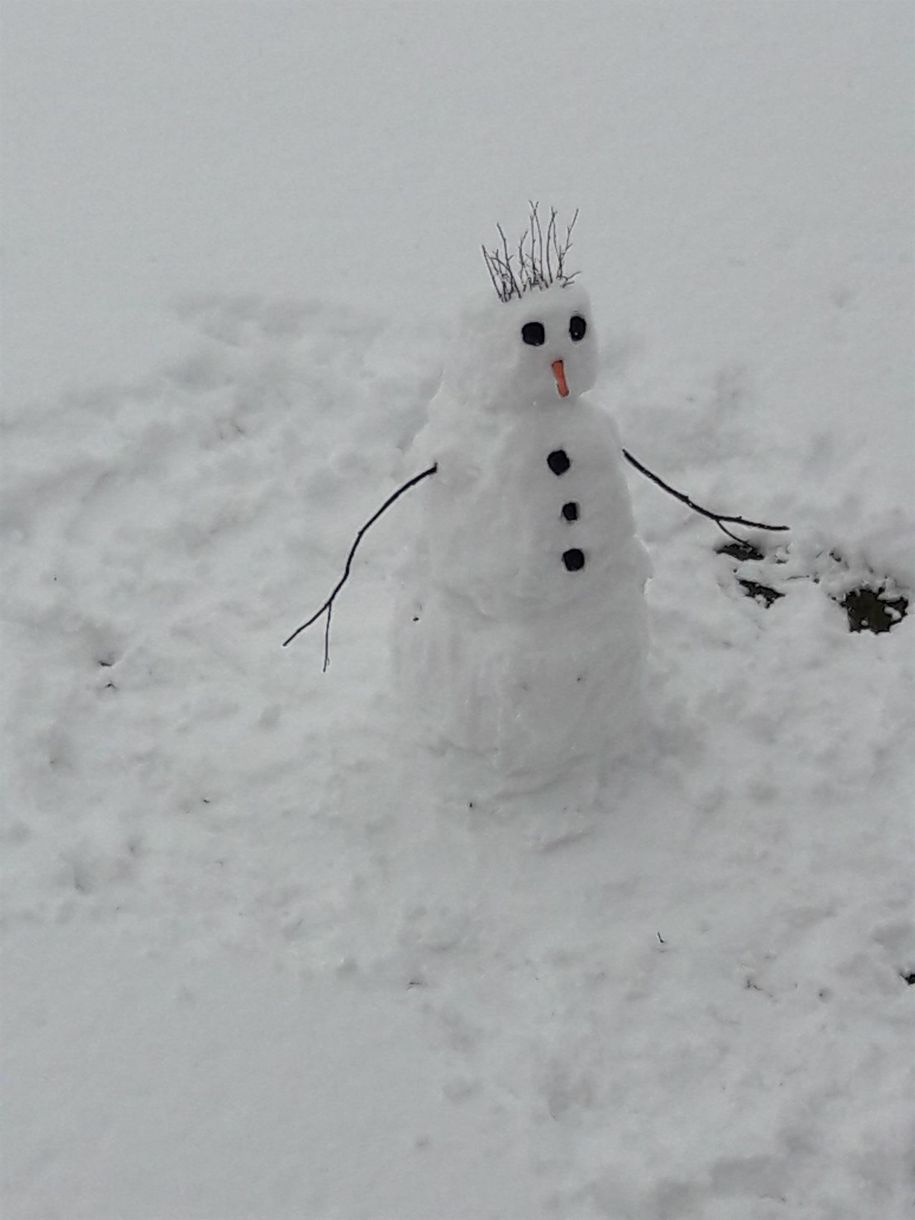 Schneemann am Dreikönigstag in Eisenberg