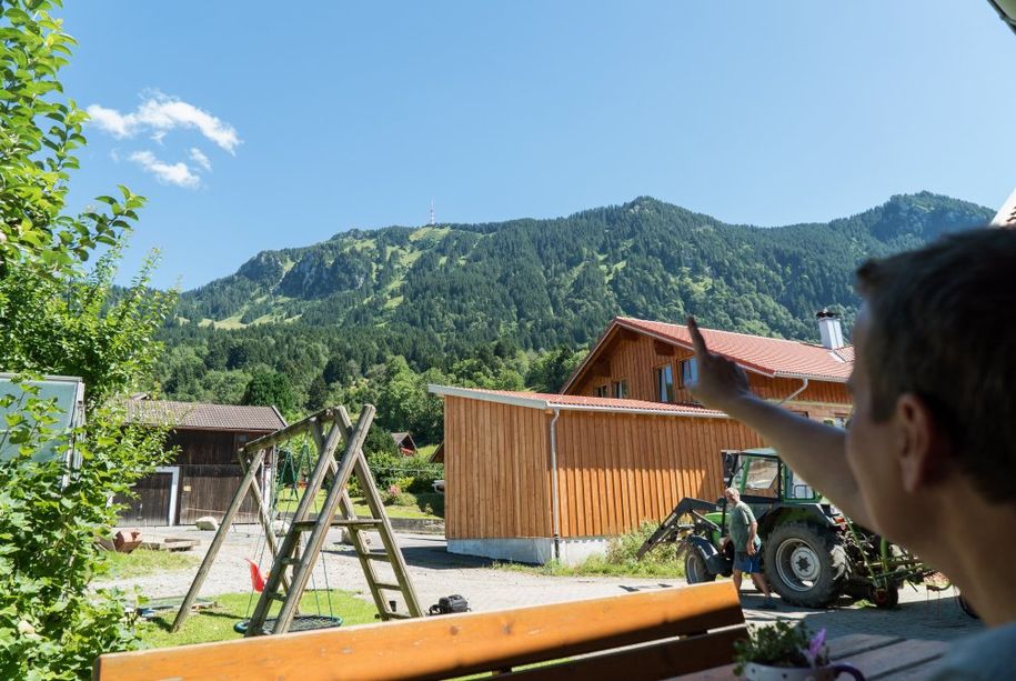 Sonnenterasse mit Blick auf den Grünten