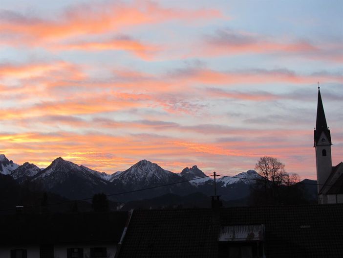 Sonnenuntergang in Schwangau (Ausblick FeWo 2 + 3)