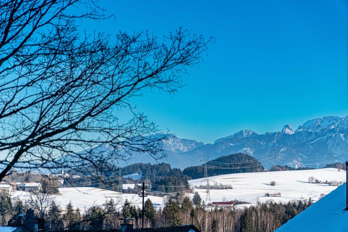 Blick vom Balkon im Winter