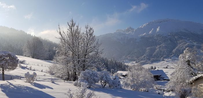 Blick vom Balkon auf den Breitenberg