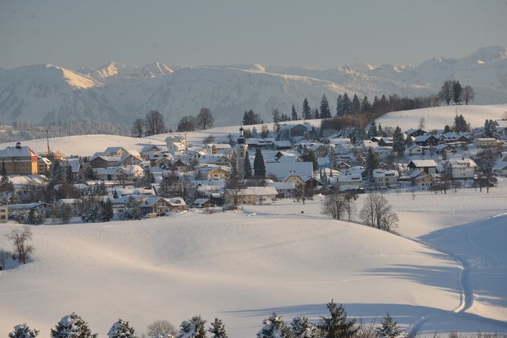 Scheidegg im Winter - Blick von Allmannsried