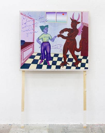 Marleen Rothaus, doing nothing, 2020, 95 x 110cm, Öl auf Leinwand, Foto: Antonia Rodrian