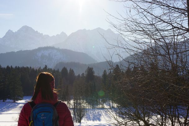 Winterwanderung Schwangau im Allgäu Schloss Neuschwanstein