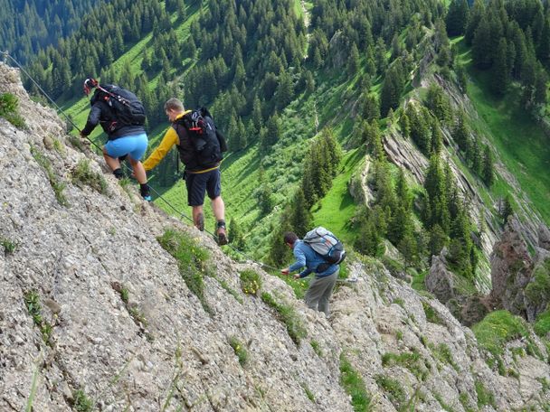 Höhenangst-Training Gratübung