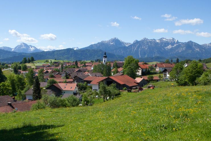 Blick auf Rieden am Forggensee