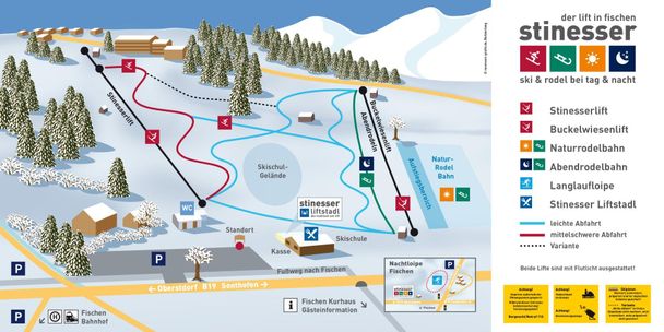Pistenplan am Stinesser in Fischen