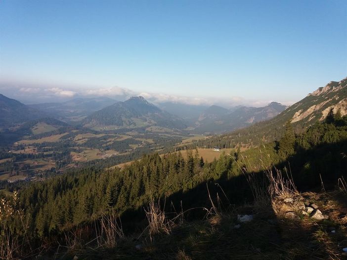 Aussicht vom Iseler auf Wiedhaglift in Oberjoch