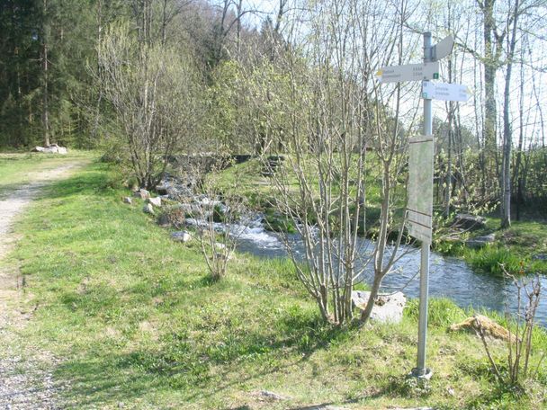 Weg und Fischtreppe zum Stausee